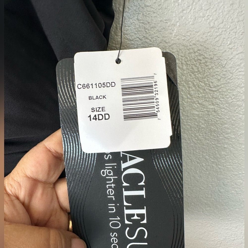 NWT** Miraclesuit DD-Cup Sideswipe One Piece Black Size 14DD - Picture 7 of 9